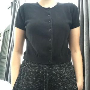 Black Ralph Lauren buttondown sweater short sleeve